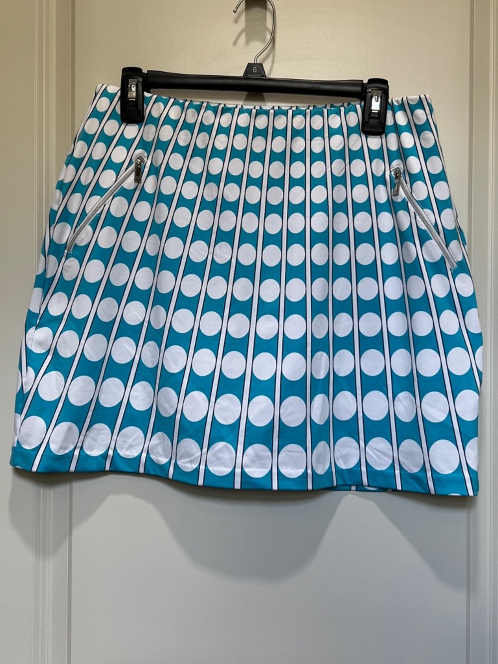 Teal and White Polka Dot TAIL golf skirt - Women